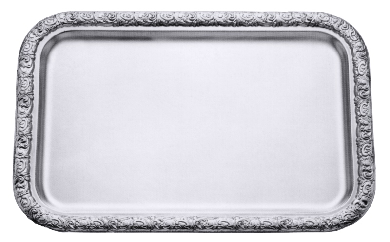 Tablett  rechteckig 43 x 30 cm mit verziertem Rand