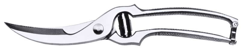 Geflügelschere mit Pufferfeder gebogene Form aus Chromstahl